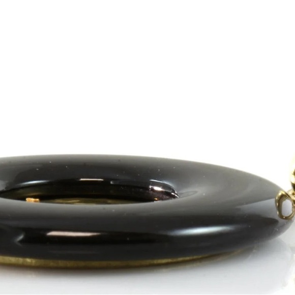 Italiana Repvbblica Lira Coin Black Onyx 14K Gold Pendant - Picture 4 of 4